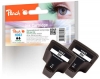 Peach dvigubas paketas, rašalo kasetė, juoda, suderinama su  HP No. 363 bk*2, C8721EE