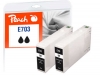 Peach Doppelpack Tintenpatronen schwarz kompatibel zu  Epson T7031 bk*2, C13T70314010*2
